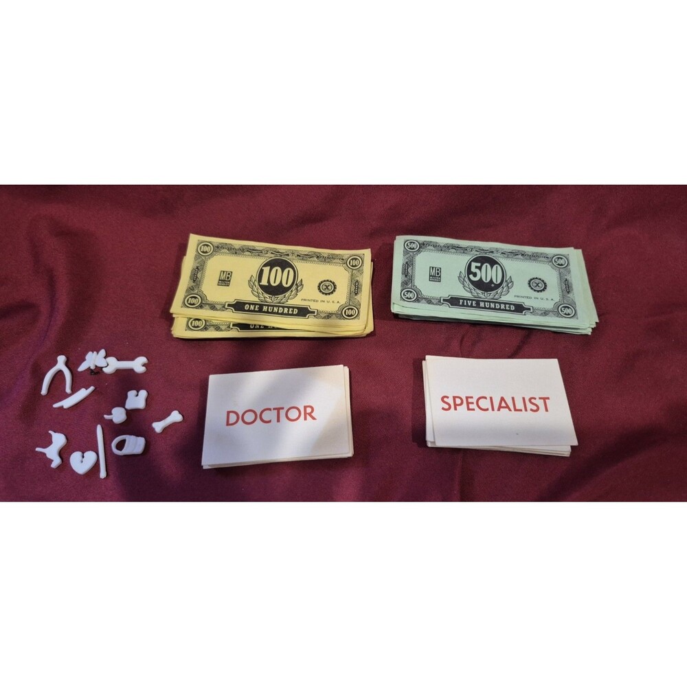 1965 Operation Game Accessories Money Cards & Organ Pieces Replacements For Game